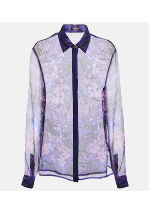 Versace Floral silk chiffon shirt