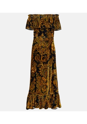 Etro Paisley velvet maxi dress