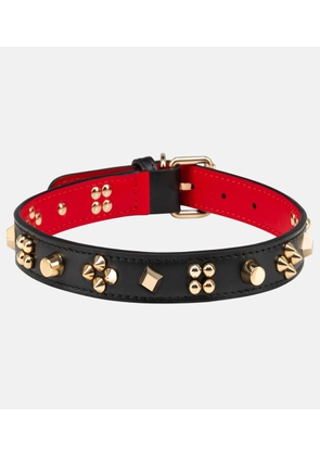 Christian Louboutin Loubicollar embellished leather dog collar