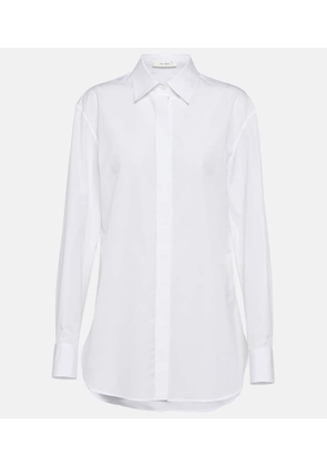 The Row Derica cotton and cashmere drill shirt