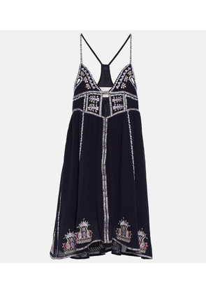 Isabel Marant Bretty embroidered cotton and silk minidress