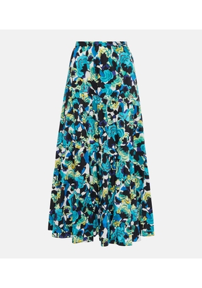 Diane von Furstenberg High-rise printed cotton-blend midi skirt