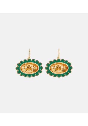 Aliita Margarita 18kt gold earrings with citrine and enamel
