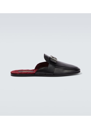 Dolce&Gabbana Logo leather slippers