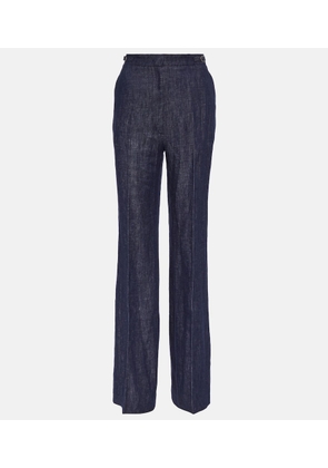 Gabriela Hearst Tailored linen denim wide-leg pants