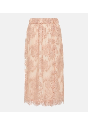 Gucci Floral lace midi skirt