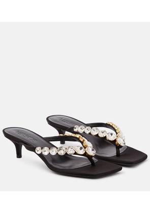 Versace High Summer embellished satin thong sandals