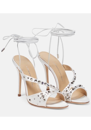 Alessandra Rich Embellished silk satin sandals