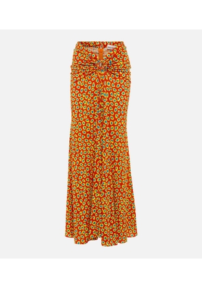 Rabanne Low-rise printed jersey maxi skirt