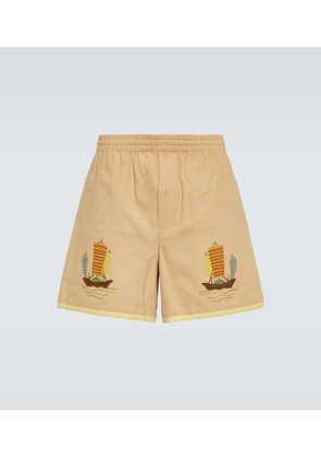 Bode Embroidered cotton shorts