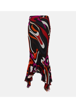 Pucci Marmo silk crepon maxi skirt