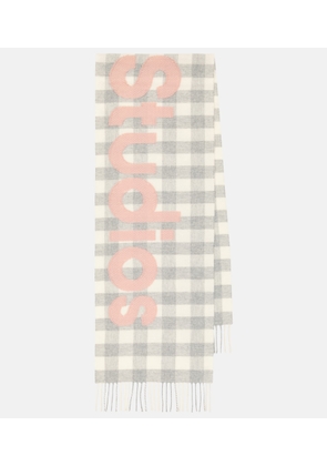 Acne Studios Logo checked wool-blend scarf