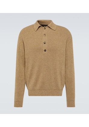 Loro Piana Ribbed-knit cashmere polo sweater