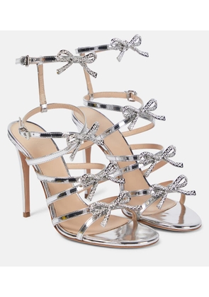 Giambattista Valli Silver Love Bow embellished sandals