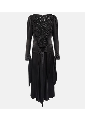 Rodarte Embellished silk-satin midi dress