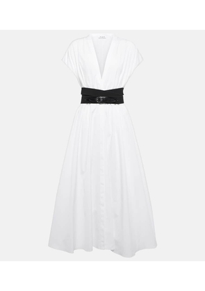 Alaïa Belted cotton poplin midi dress