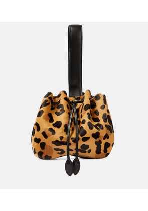 Alaïa Rose Marie Mini leopard-print calf hair clutch