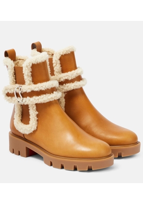 Christian Louboutin CL Chelsea shearling-trimmed ankle boots