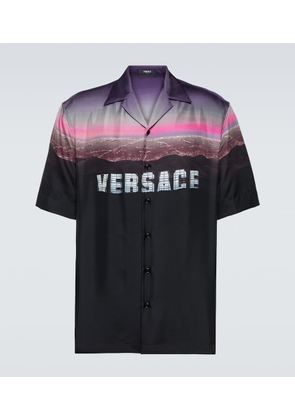 Versace Printed silk bowling shirt