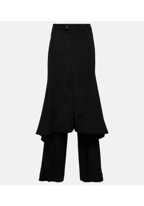 Balenciaga Godet wool-blend midi skirt