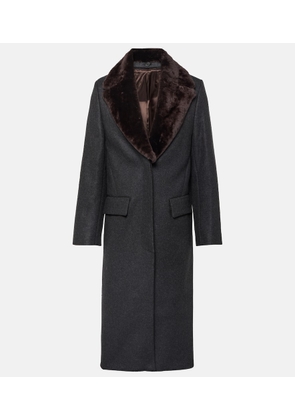 Toteme Shearling-trimmed wool-blend coat