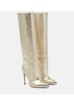 Paris Texas Metallic leather knee-high boots