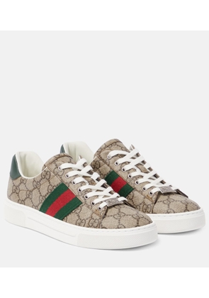 Gucci Ace leather-trimmed GG sneakers