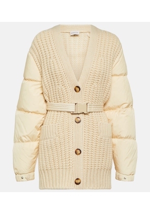 Moncler Down-paneled cashmere-blend cardigan