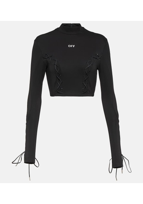 Off-White Logo laced cropped top