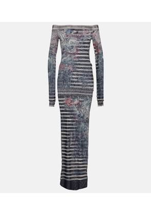 Jean Paul Gaultier Tattoo Collection printed maxi dress