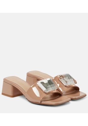Gianvito Rossi Jaipur embellished patent leather mules