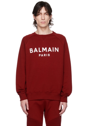 Balmain Red Printed Sweatshirt