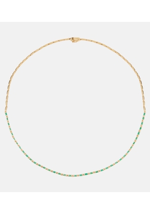 Suzanne Kalan 18kt gold tennis necklace with emeralds