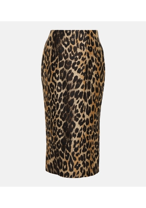 Balmain High-rise leopard-print midi skirt