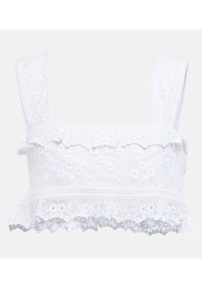 Isabel Marant Mecelia anglaise cotton and silk crop top