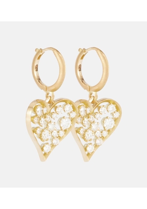 Jade Trau Margot Heart 18kt gold hoop earrings with diamonds