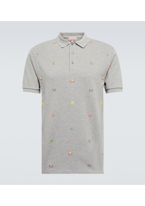 Kenzo Pixels embroidered cotton polo shirt