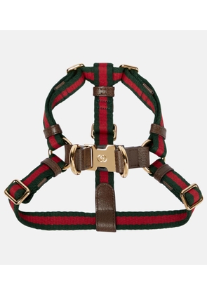 Gucci Web Stripe S/M faux leather dog harness