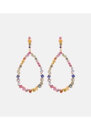 Suzanne Kalan 18kt rose gold drop earrings with sapphires