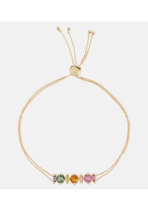 Suzanne Kalan 14kt gold adjustable chain bracelet with gemstones