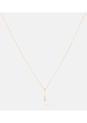 Sophie Bille Brahe Rêve Simple 14kt gold necklace with diamonds and pearls