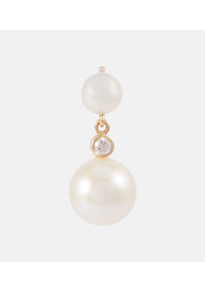 Sophie Bille Brahe Rêve de Perle 14kt gold single earring with diamond and pearls