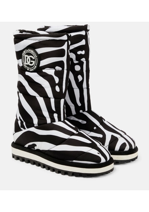 Dolce&Gabbana Zebra-print padded nylon snow boots