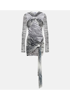 The Attico Fran zebra-print tulle minidress