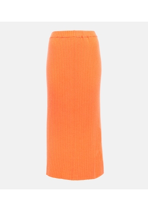 Jardin des Orangers Ribbed-knit cashmere midi skirt
