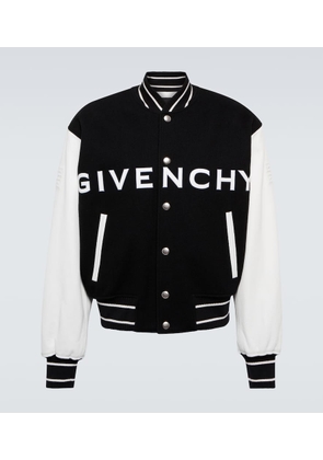 Givenchy Wool-blend and leather bomber jacket