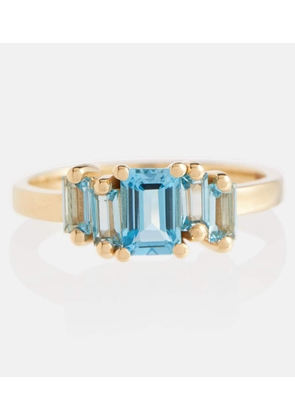 Suzanne Kalan Amalfi 14kt gold ring with emerald and topaz