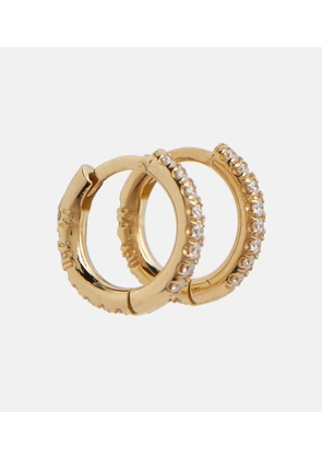 Ileana Makri Mini 18kt yellow gold hoop earrings with diamonds