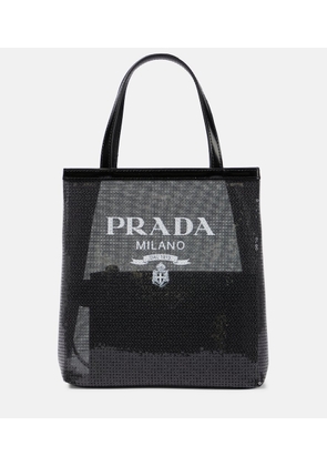 Prada Logo sequin-embellished tote