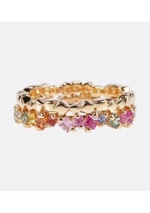 Suzanne Kalan Rainbow Mini 18kt gold ring with sapphires